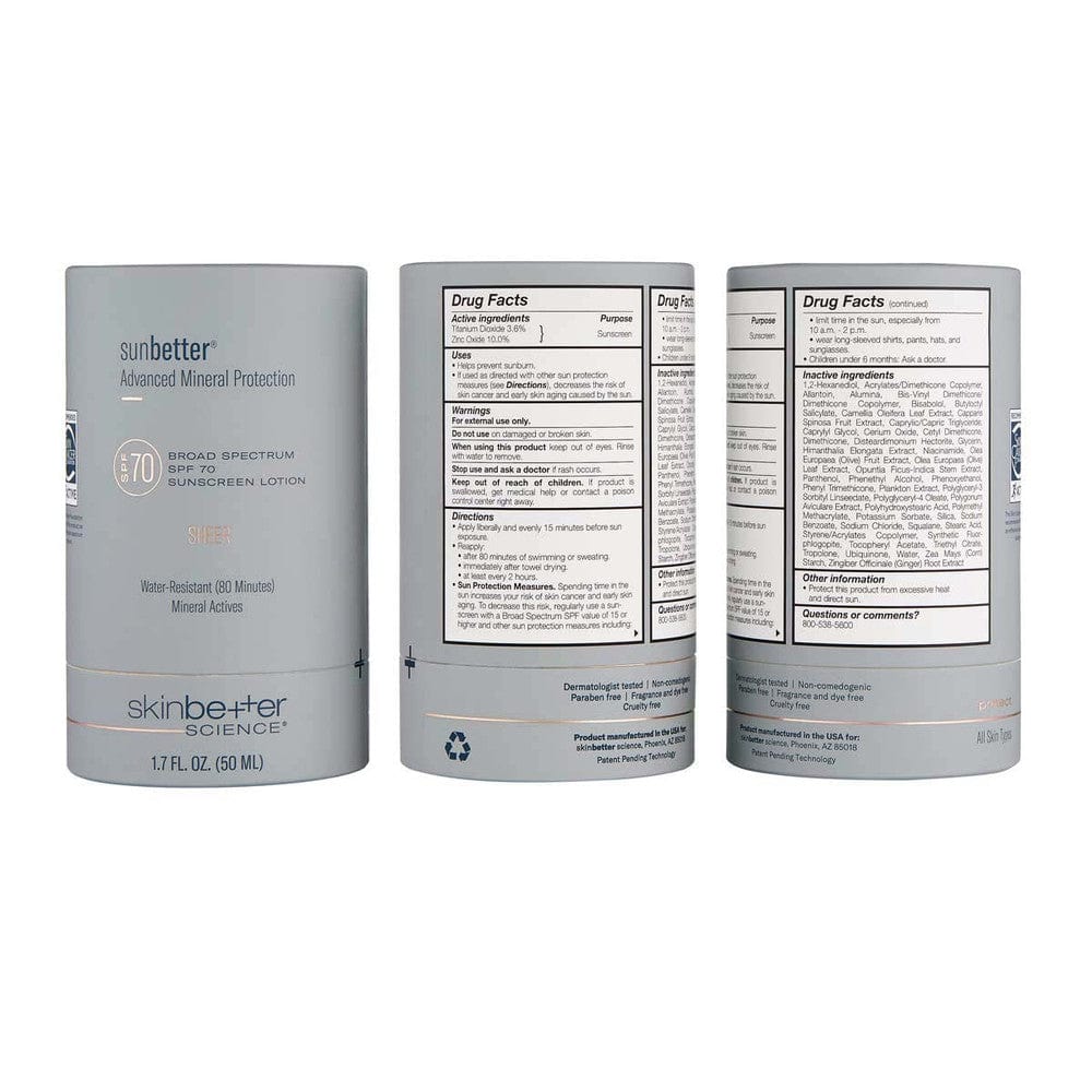 sunbetter SHEER SPF 70 Sunscreen Lotion 50 ml Pack